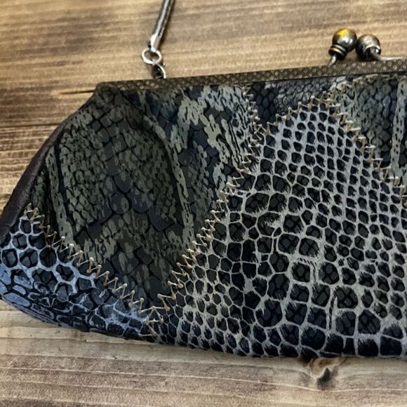 Handmade clutch from India snake print chain strap beaded boho - Picture 5 of 9